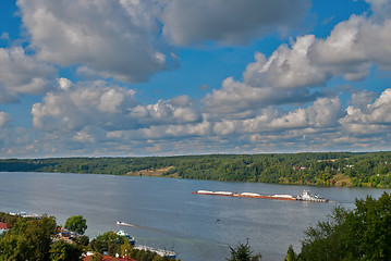 Image showing Barge with cargo on Volga river