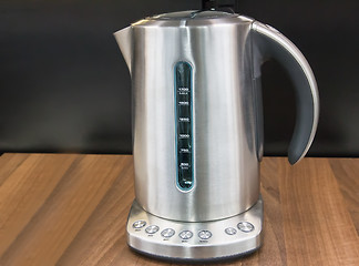 Image showing Electric kettle on the table surface.