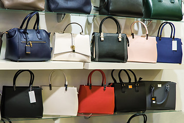 Image showing The variety of bags on display.