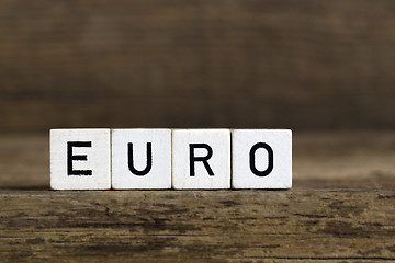 Image showing The word euro written in cubes