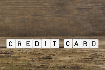 Image showing The word credit card written in cubes