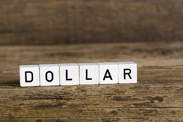 Image showing The word dollar written in cubes