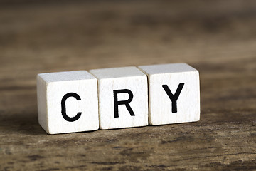 Image showing The word cry written in cubes