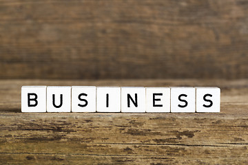 Image showing The word business written in cubes