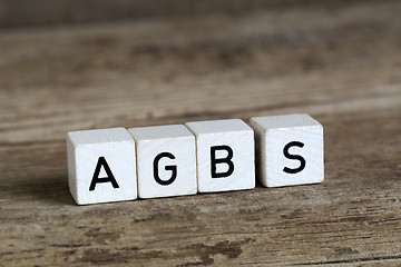 Image showing The German word AGBs written in cubes