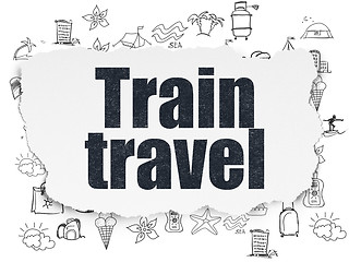 Image showing Vacation concept: Train Travel on Torn Paper background