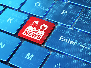 Image showing News concept: Anchorman on computer keyboard background