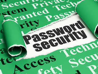 Image showing Security concept: black text Password Security under the piece of  torn paper