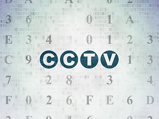 Image showing Protection concept: CCTV on Digital Paper background