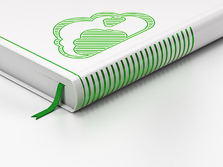 Image showing Cloud networking concept: closed book, Cloud on white background