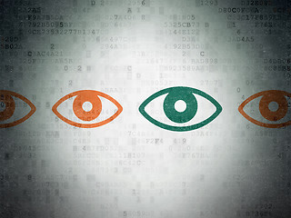 Image showing Privacy concept: eye icon on Digital Paper background