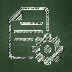 Image showing Programming concept: Gear on chalkboard background