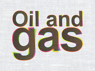 Image showing Manufacuring concept: Oil and Gas on fabric texture background