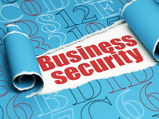 Image showing Security concept: red text Business Security under the piece of  torn paper