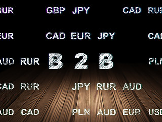 Image showing Finance concept: B2b in grunge dark room