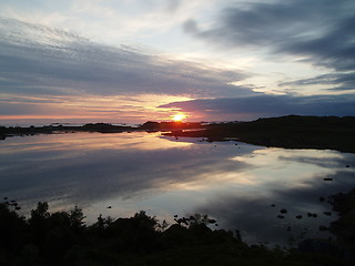 Image showing Midnight sun in Lofoten. At 2 a.m.