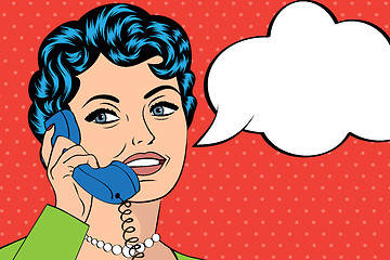 Image showing woman chatting on the phone, pop art illustration