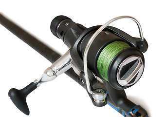 Image showing Feeder - fishing tackle for catching fish on a white background.