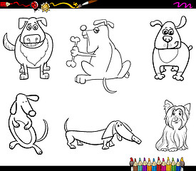 Image showing dog characters coloring book