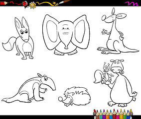 Image showing wild animals for coloring