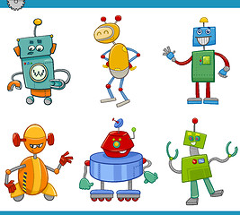 Image showing cartoon robot characters set