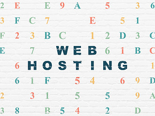 Image showing Web development concept: Web Hosting on wall background