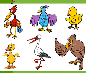 Image showing birds cartoon set illustration