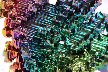 Image showing Bismuth - rainbow metal background