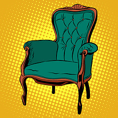 Image showing Green soft chair furniture armchair vector