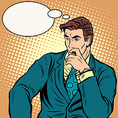 Image showing The businessman thinks business vector