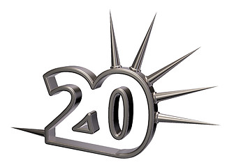 Image showing number twenty with prickles - 3d illustration