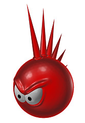 Image showing evil red punk smiley - 3d illustration