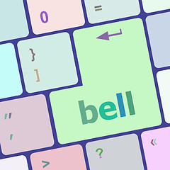 Image showing bell button on computer pc keyboard key vector illustration