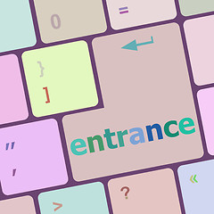 Image showing entrance button on computer pc keyboard key vector illustration