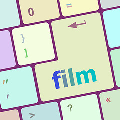 Image showing film button on computer pc keyboard key vector illustration