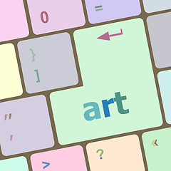 Image showing art button on computer keyboard key vector illustration