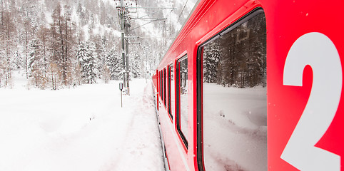 Image showing Train in the snow