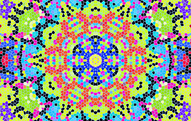 Image showing Bright multi-color mosaic pattern