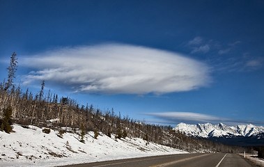 Image showing Rocky Mountains in Winter Canada