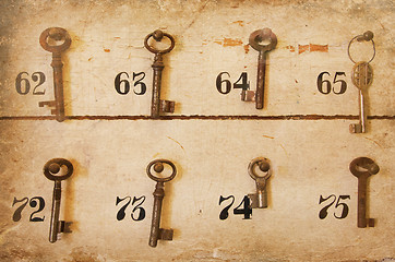 Image showing Vintage keys with numbers