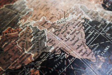 Image showing India map on vintage crack paper background