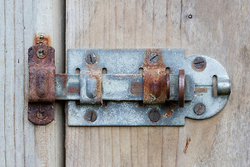 Image showing Close up of rusty slide 