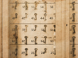 Image showing Vintage keys with numbers