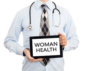 Image showing Doctor holding tablet - Woman health