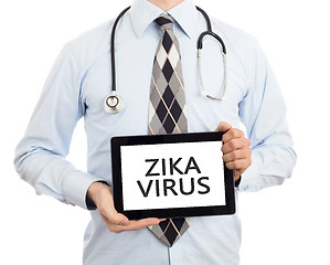 Image showing Doctor holding tablet - Zika virus