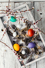 Image showing Painted eggs for the holiday