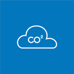 Image showing CO2 sign in cloud line icon.