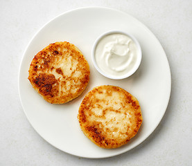 Image showing freshly baked cottage cheese pancakes