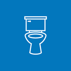 Image showing Lavatory bowl line icon.