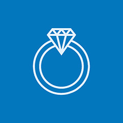 Image showing Diamond ring line icon.